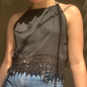 high neck crop top
